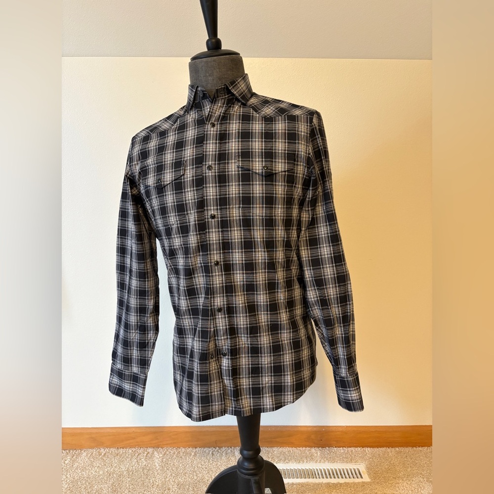 Banana Republic Black and White Gingham Casual Shirt